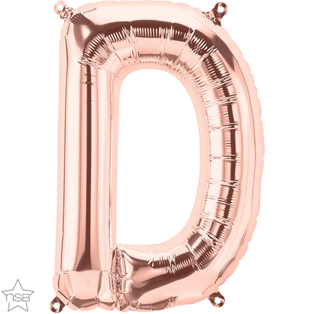 16" Letter D - Rose Gold