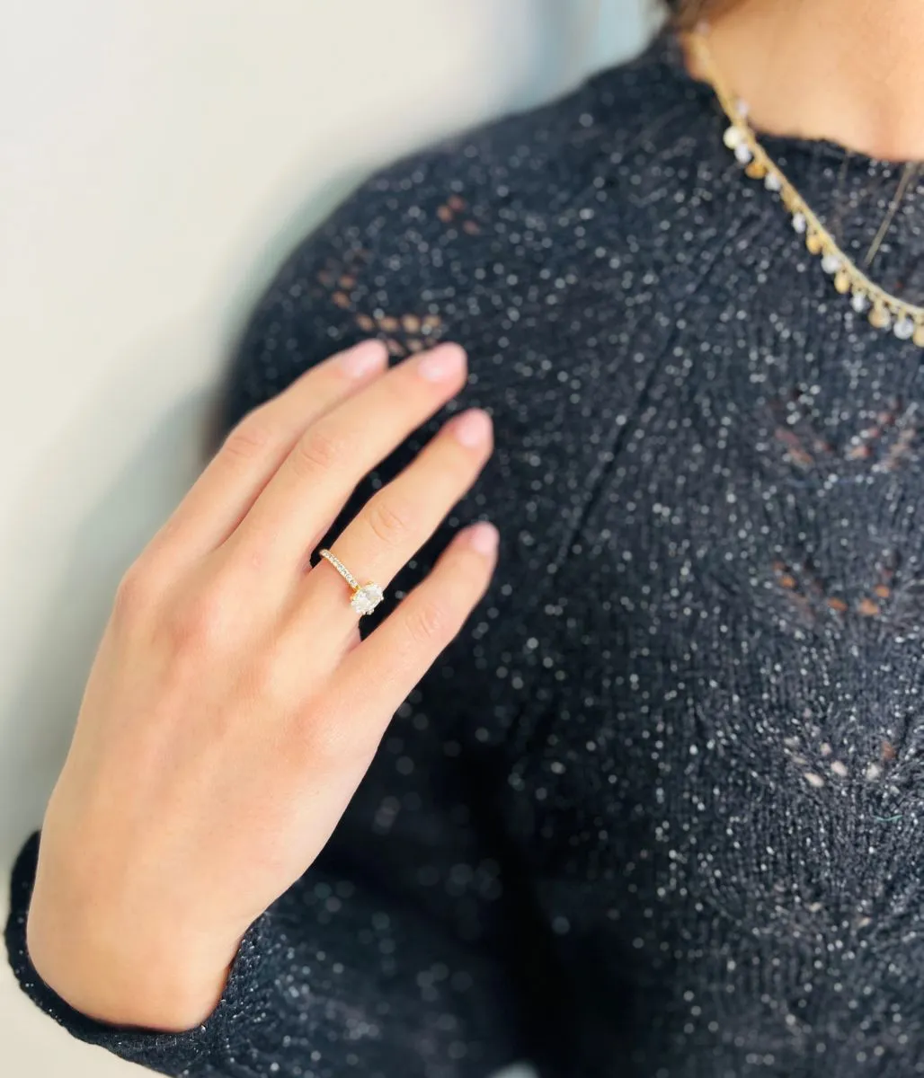 Black Pointelle Sparkle Jumper