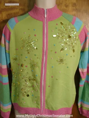 Bling Snowflakes Bad Christmas Sweater