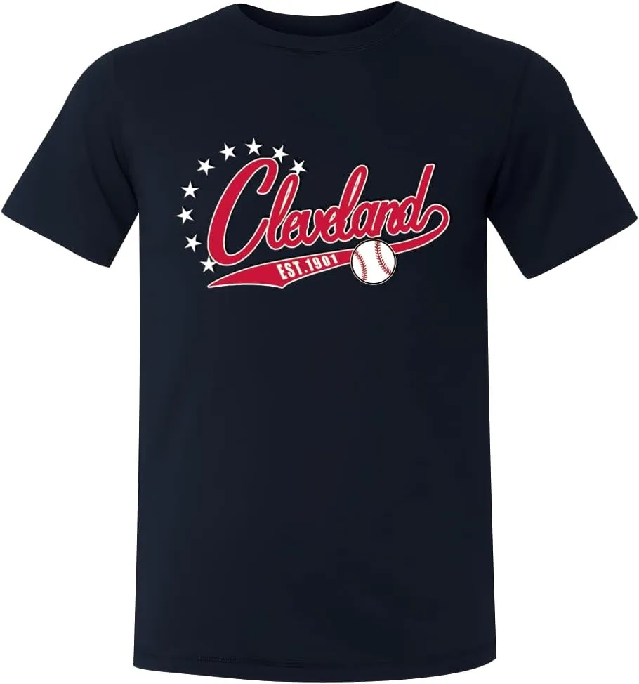 City Baseball Mens T-Shirt Short Sleeve Shirt Gifts Crew Neck Apparel for Baseball Fan Shirt
