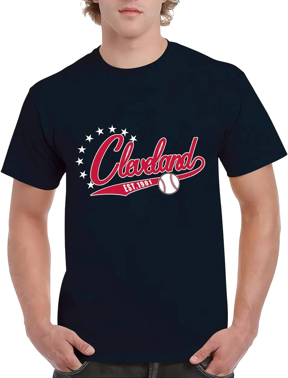 City Baseball Mens T-Shirt Short Sleeve Shirt Gifts Crew Neck Apparel for Baseball Fan Shirt