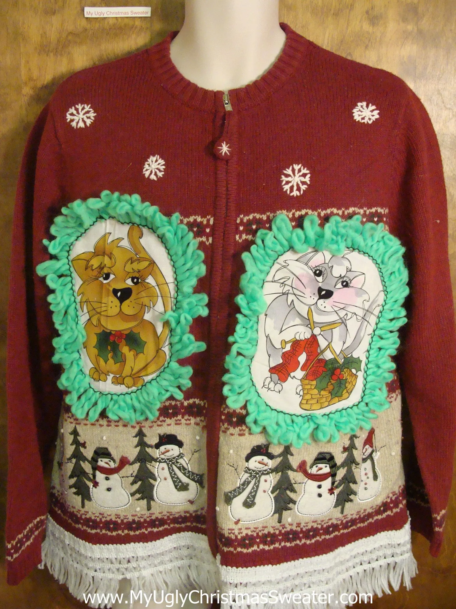 Dancing Snowmen Cat Christmas Sweater