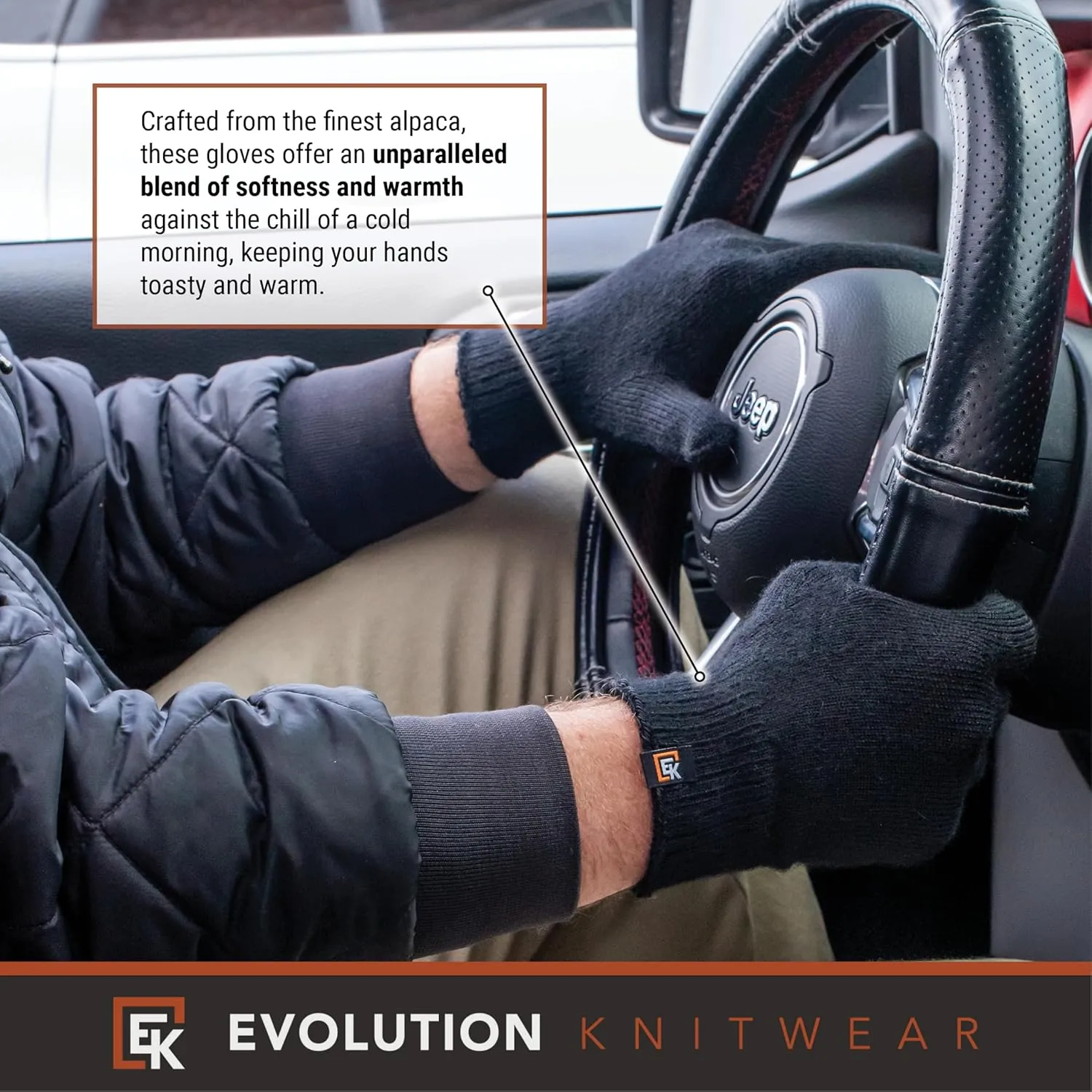 Evolution Knitwear Alpaca Knit Gloves - Super Soft Baby Alpaca - Made in The USA - Large