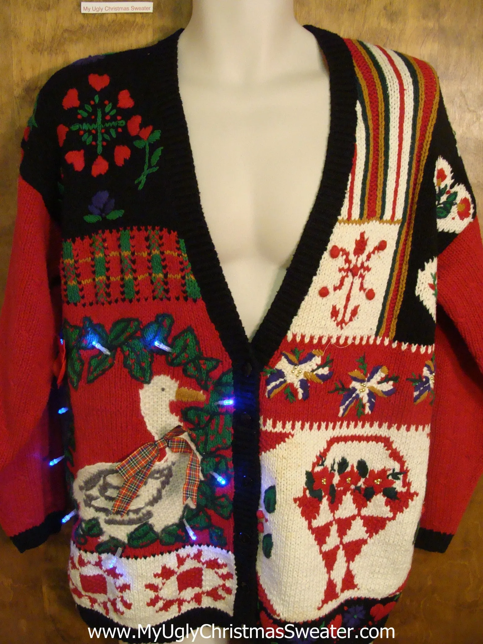 Holiday Goose Light Up Ugly Xmas Sweater