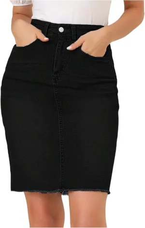 Jean Skirts for Women Denim Mini Skirt Summer Y2k High Waisted Slim Fit Short Jeans Skirts Cowgirl Outfits with Pockets