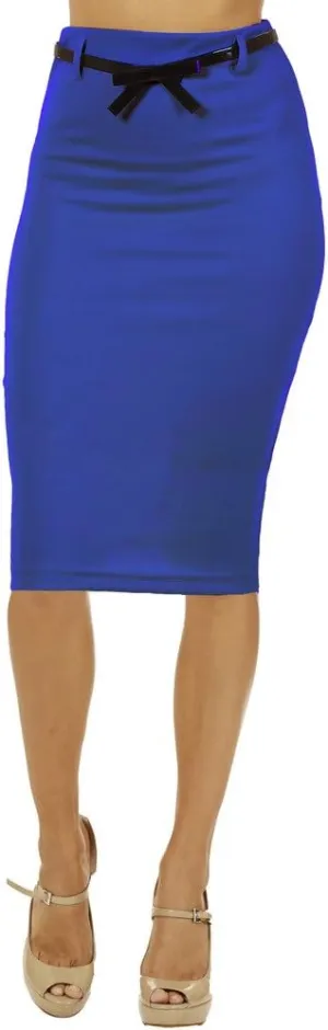 Junior High Waist Below Knee Pencil Skirt Skinny Fit