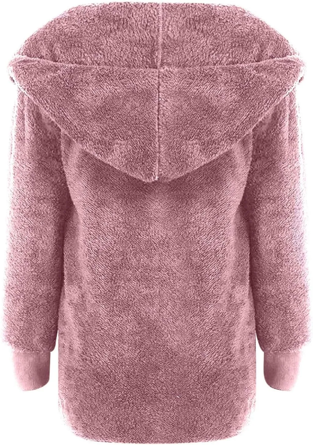 nerohusy Plus Size Fuzzy Jackets for Women Fuzzy Fleece Teddy Coats with Hood Open Front Cardigan Outwear with Shaggy Pocket