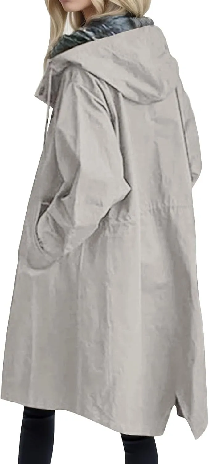 PeQAQ Women's Trench Coat Long Double-Breasted Fall Fashion Windbreaker Jackets 2023 Classic Lapel Slim Overcoat Outerwear