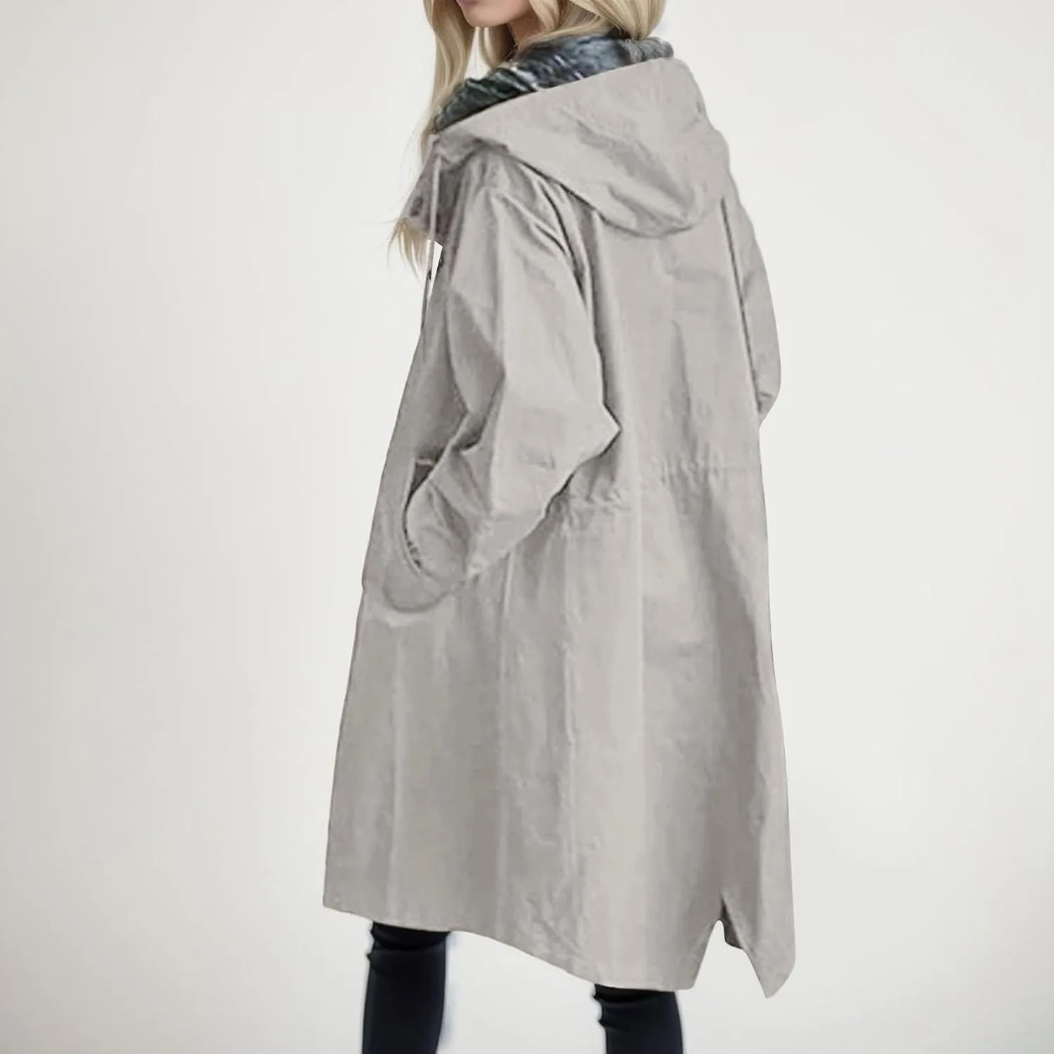 PeQAQ Women's Trench Coat Long Double-Breasted Fall Fashion Windbreaker Jackets 2023 Classic Lapel Slim Overcoat Outerwear