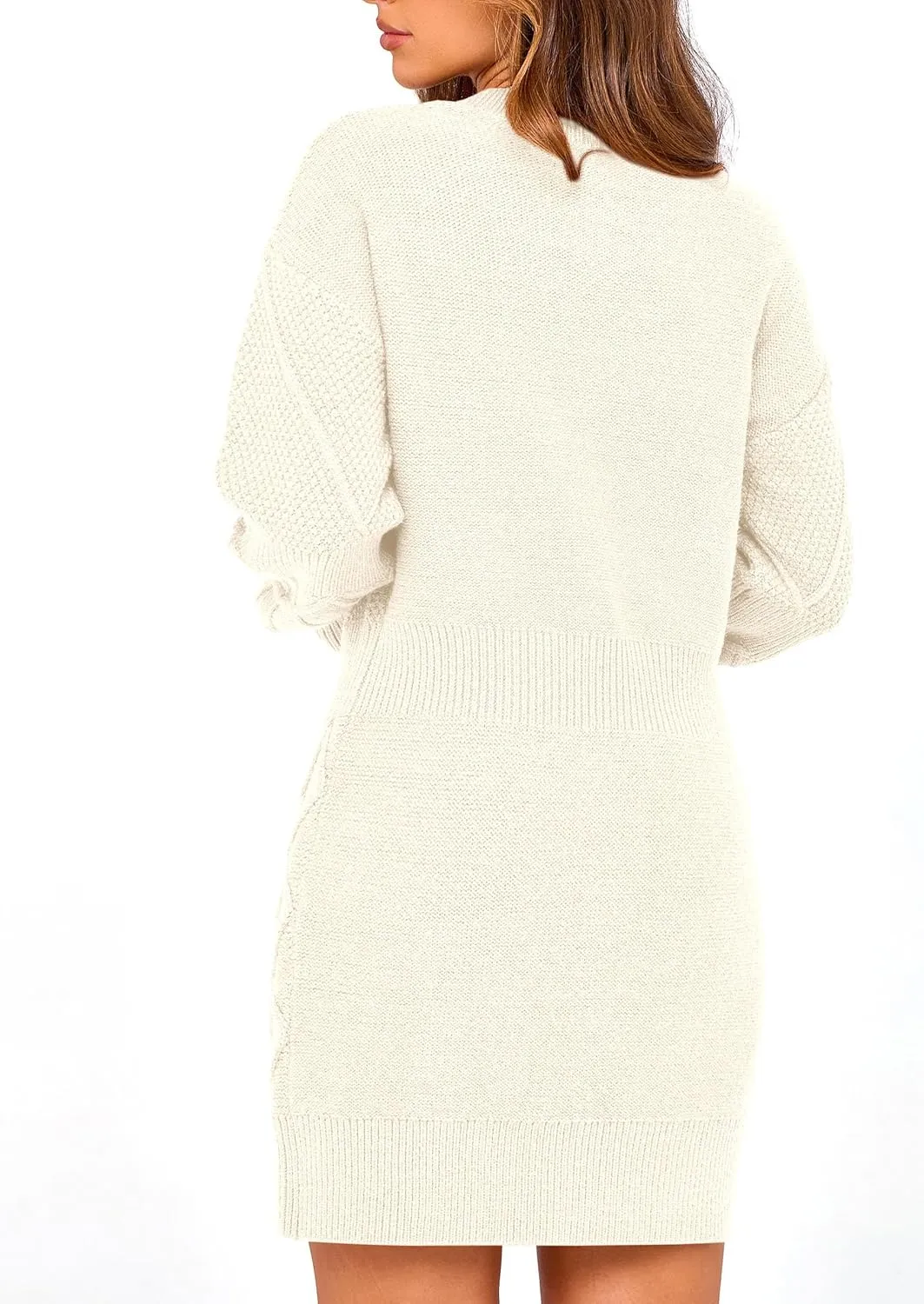 PRETTYGARDEN Women's Winter Long Sleeve Short Sweater Dress Chunky Ribbed Knit Tunic Pullover Oversized Fall Sweaters