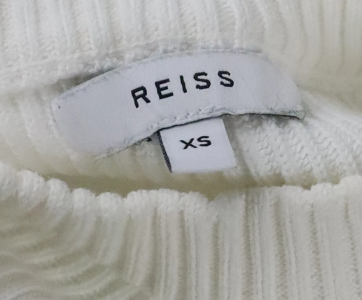 Reiss White & Green Trim Sweater sz 6