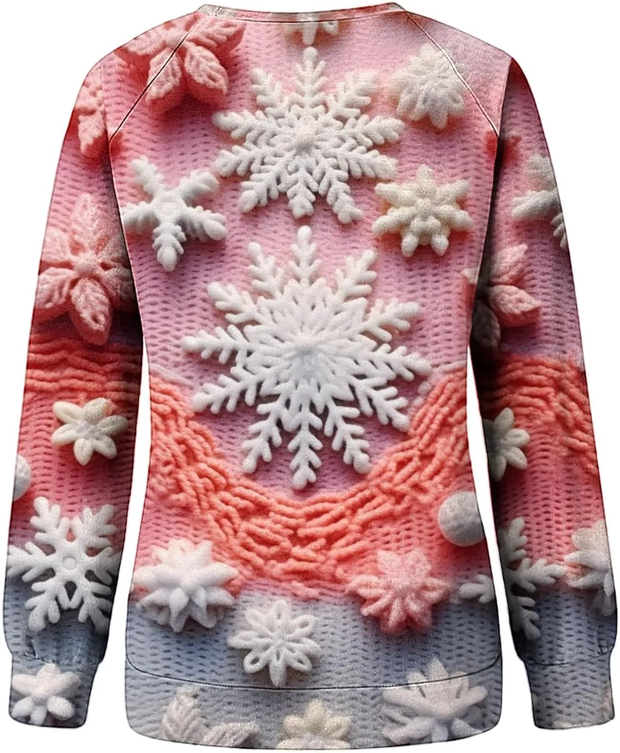 SMIDOW Women Ugly Christmas Sweatshirts 3D Digital Print Novelty Pullover Tops Funny Santa Xmas Tree Graphic Holiday Outfits