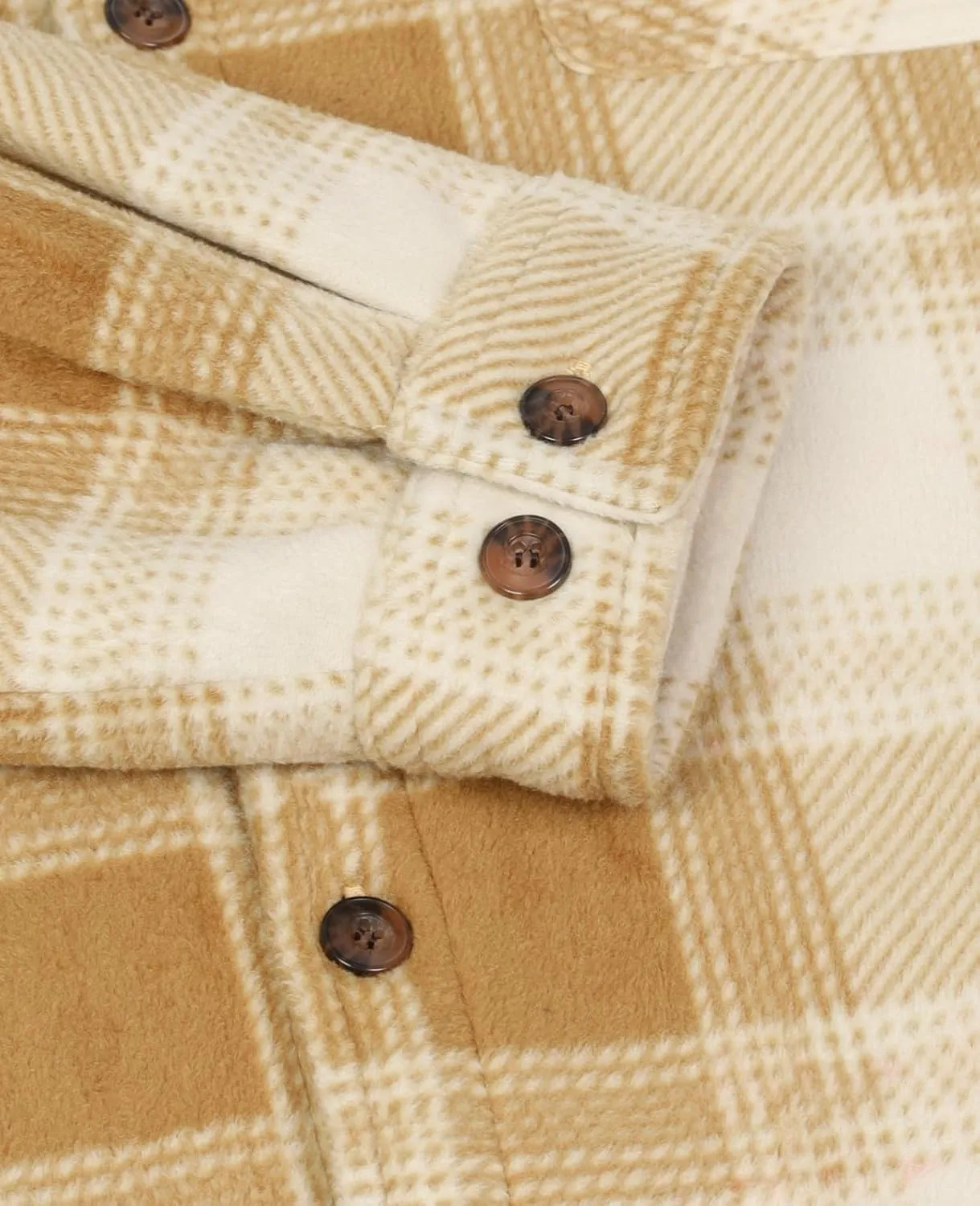 ThCreasa Mens Sherpa Fleece Lined Flannel Shirt Jacket Warm Button Down Plaid Shirt-Jac