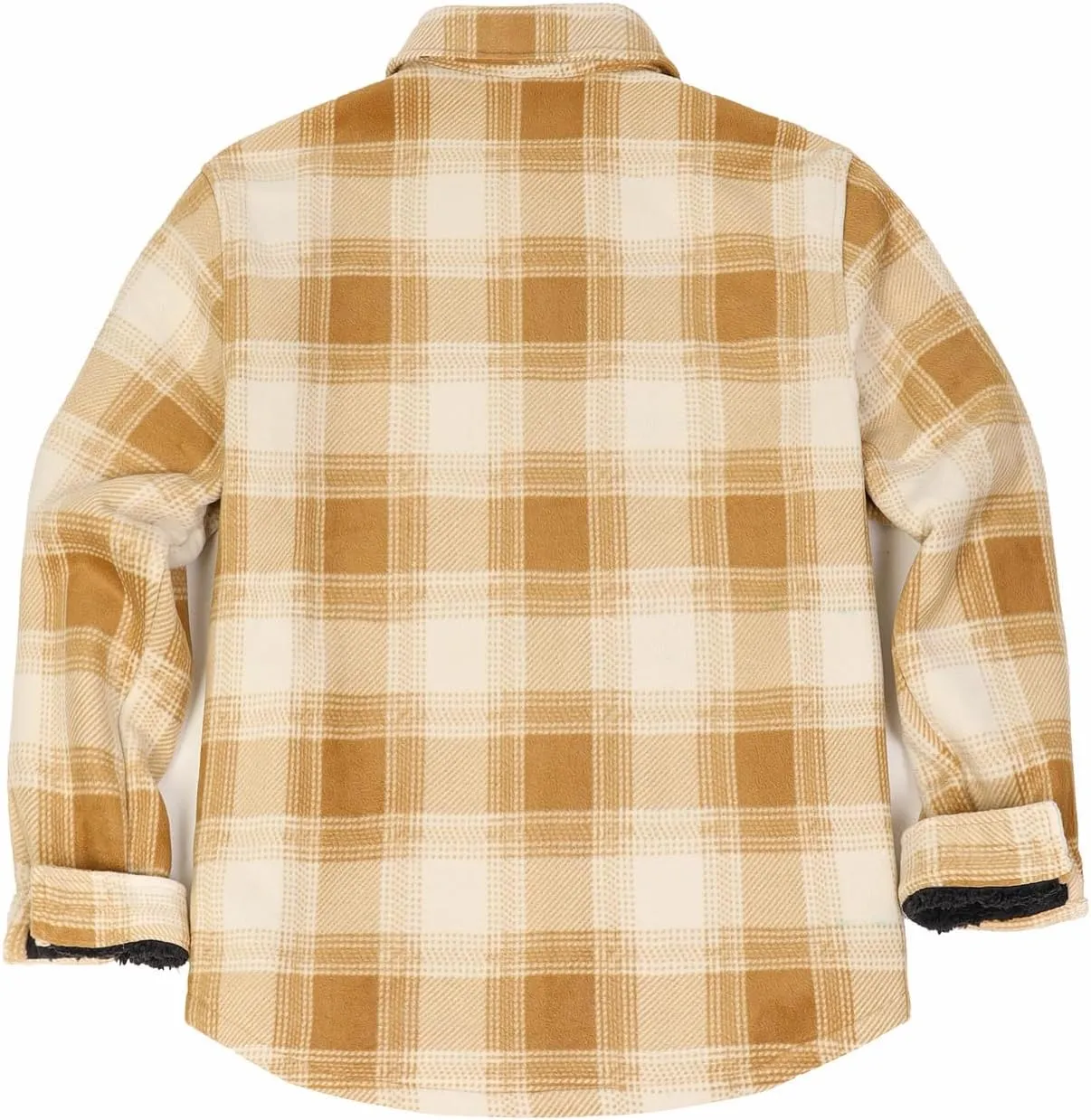 ThCreasa Mens Sherpa Fleece Lined Flannel Shirt Jacket Warm Button Down Plaid Shirt-Jac
