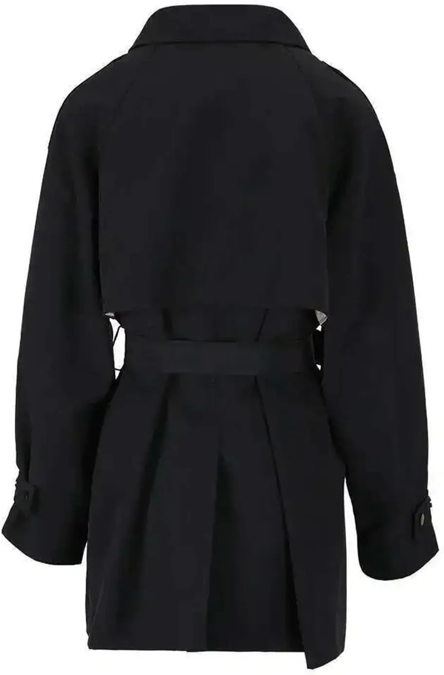 Women's Lapel Long Sleeve Belted Plus Size Trench Windbreaker Coat Adjustable Waist Loose Fit Outerwear