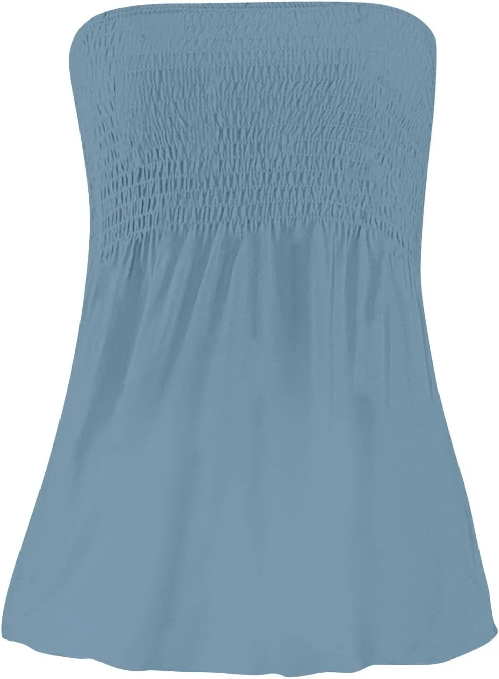 Womens Tube Tops Summer Strapless Bandeau Tank Casual Loose Tunic Sleeveless Shirts Off the Shoulder Flowy Blouses